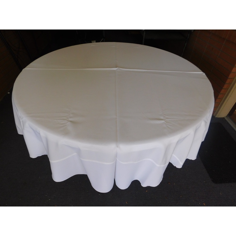 90" Round White Tablecloth